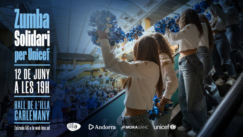 Apuntat a la zumba solidària del MoraBanc Andorra i Unicef!