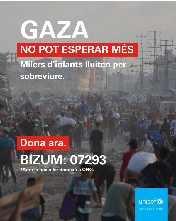 Campanya d’Unicef per ajudar a la crisi de Gaza