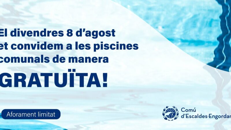 Piscina gratis aquest divendres!