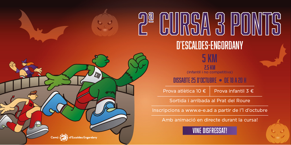 Corre i disfressa’t: torna la Cursa 3 Ponts a Escaldes-Engordany!