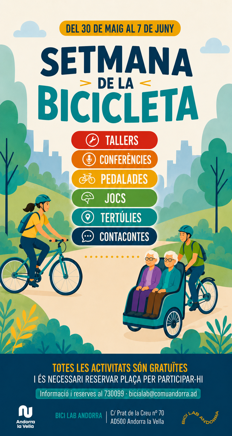 Música, gimcanes i rides: torna la Setmana de la Bicicleta a Andorra la Vella