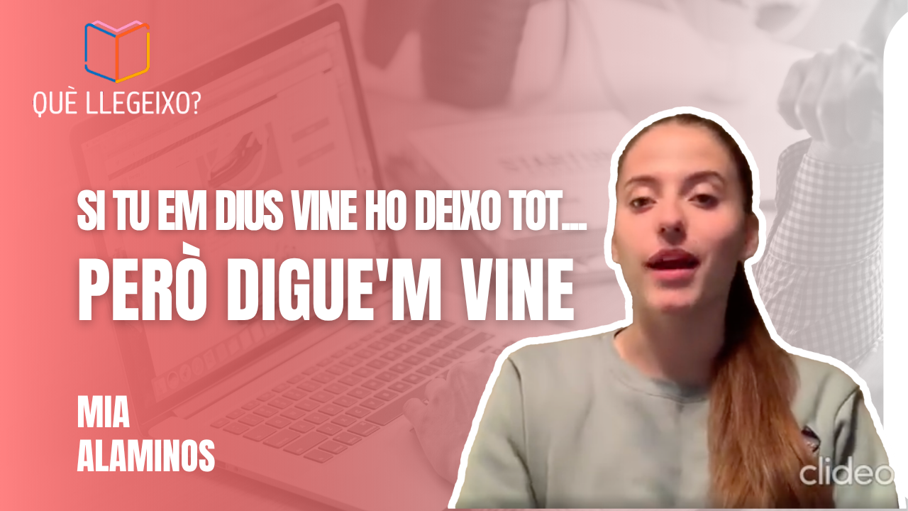 La recomanació de la Mia Alaminos: «Si tu em dius vine ho deixo tot…» d’Albert Esponosa